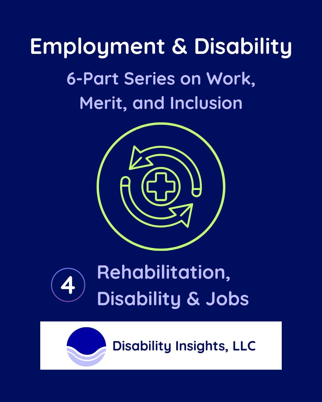 employment and disability 4 - Rehabilitation, Disability, & Jobs with an icon of a red cross sign inside a circle